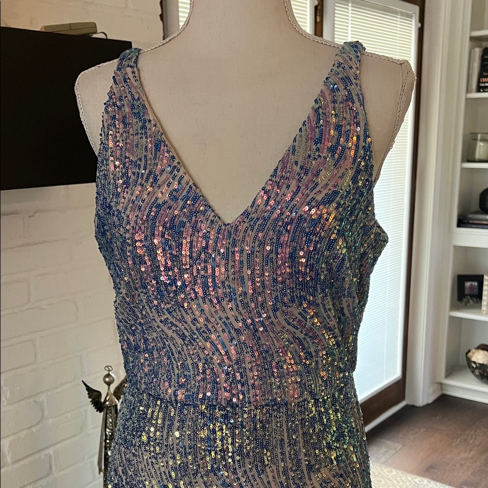 Night Way Collections Iridescent Sequin Maxi Dress - Picture 3 of 9